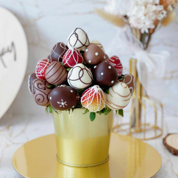 All About You - Fruit Hamper Bouquet Arrangement - Rainbowly Fresh Fruit Gift and Flower Arrangments