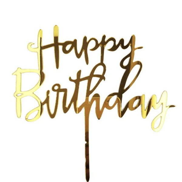 Birthday and Heart Shape Acrylic Cake Topper - Rainbowly Fresh Fruit Gift and Flower Arrangments