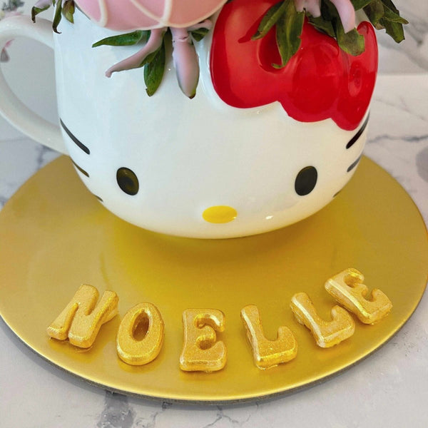 Chocolate Lettering - Rainbowly Fresh Fruit Gift and Flower Arrangments