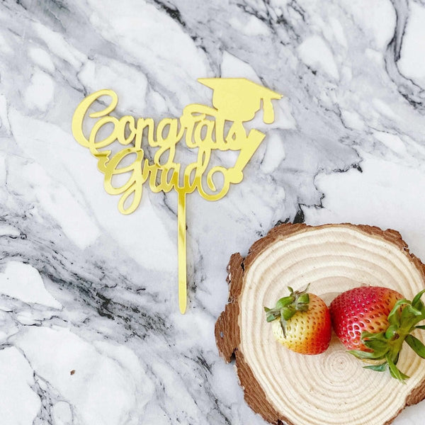 Graduation Acrylic Cake Topper - Rainbowly Fresh Fruit Gift and Flower Arrangments