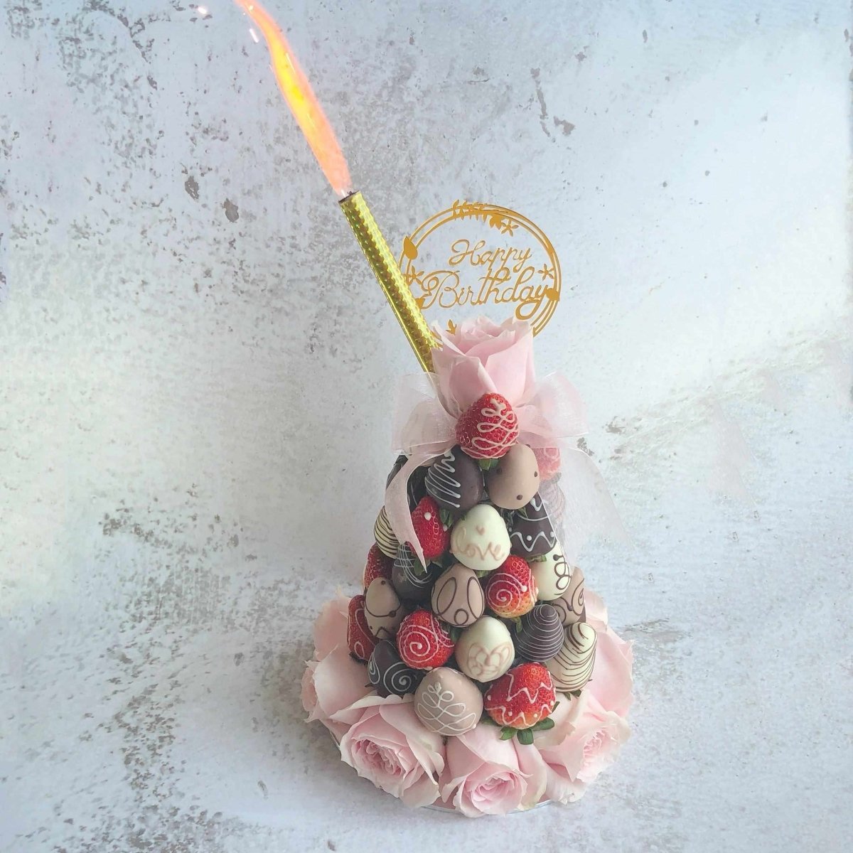 Sparkling Candle Singapore Single Piece Rainbowly Fresh Fruit Gift