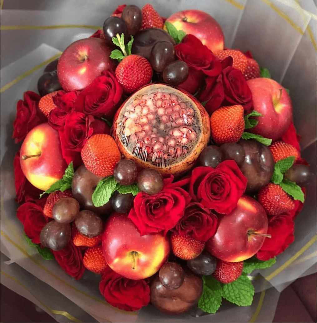 Abundance - Fresh Fruits Flower Edible Bouquet Arrangements (5 days Preorder Delivery) - Rainbowly Fresh Fruit Gift and Flower Arrangments