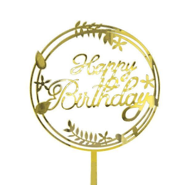 Birthday and Heart Shape Acrylic Cake Topper - Rainbowly Fresh Fruit Gift and Flower Arrangments