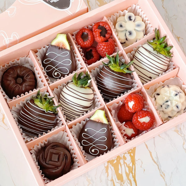 Chocolate Coated Mixed Fruits Platter - Rainbowly Fresh Fruit Gift and Flower Arrangments