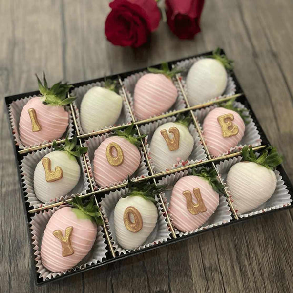 Chocolate Lettering - Rainbowly Fresh Fruit Gift and Flower Arrangments