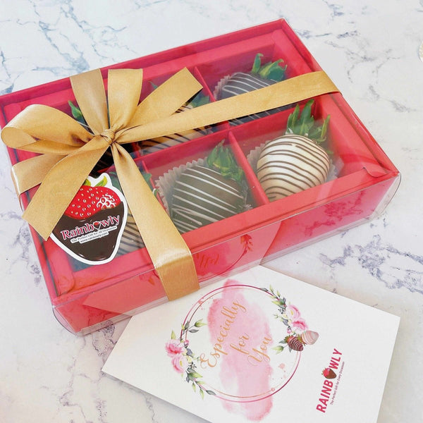 Corporate Gift Boxes -Box of 6 Chocoberries - Rainbowly Fresh Fruit Gift and Flower Arrangments