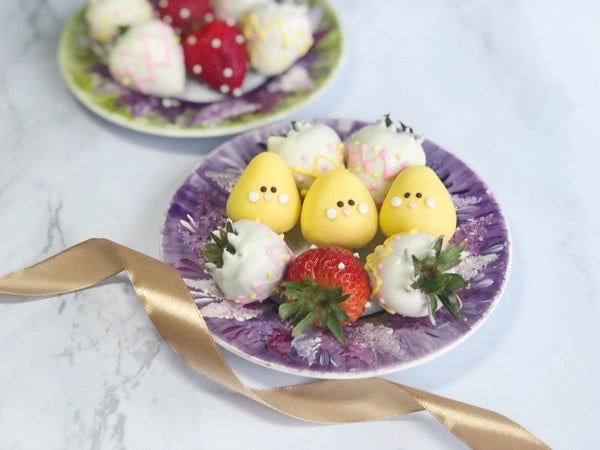 Easter Chicks Fruit Pot | Fresh Fruit Arrangement with Chocolate Dipped Strawberry Animal Hamper - Rainbowly Fresh Fruit Gift and Flower Arrangments