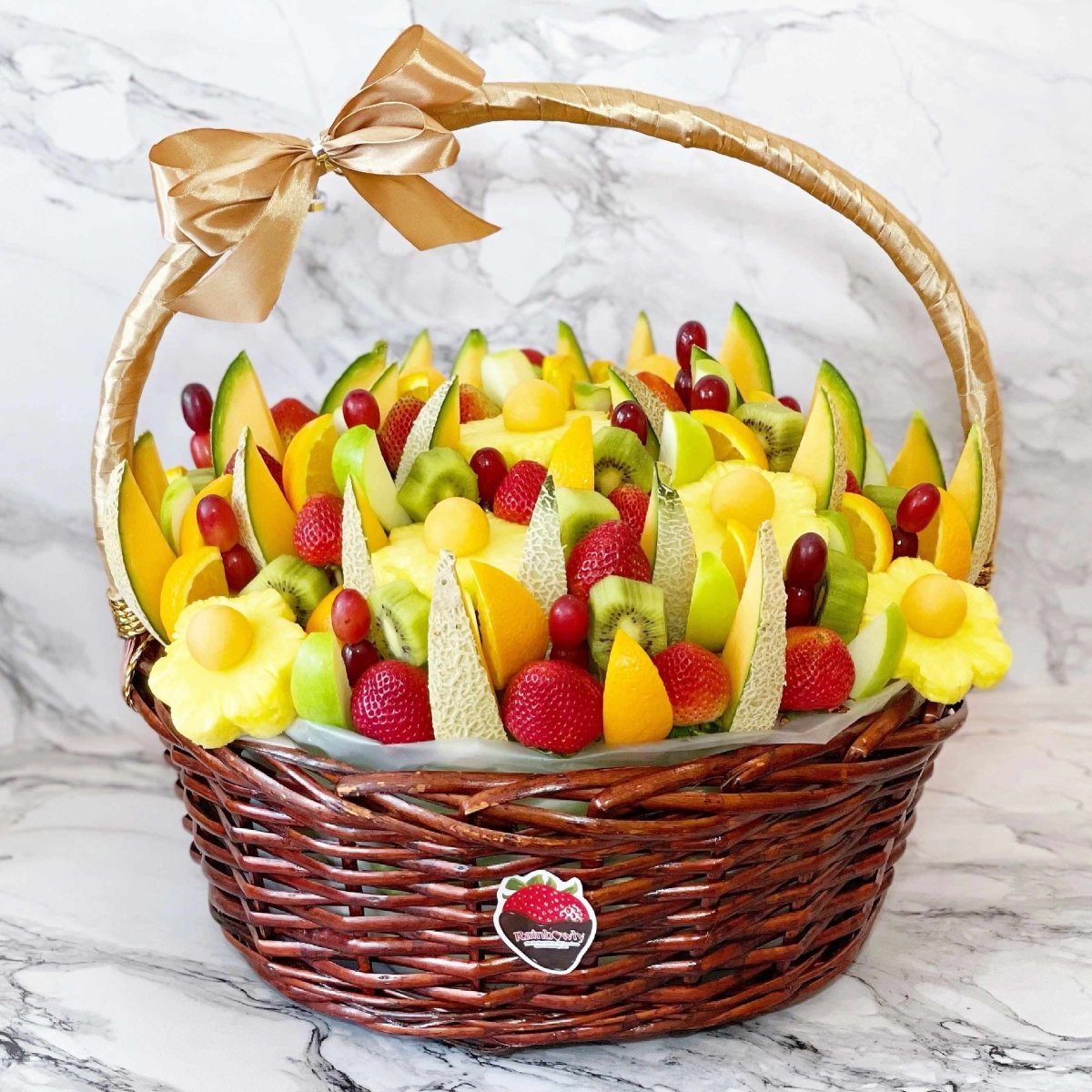 Fruit Basket Singapore -Sunny Garden Fresh Fruit Arrangements( 3 days advance preorder) - Rainbowly Fresh Fruit Gift and Flower Arrangments