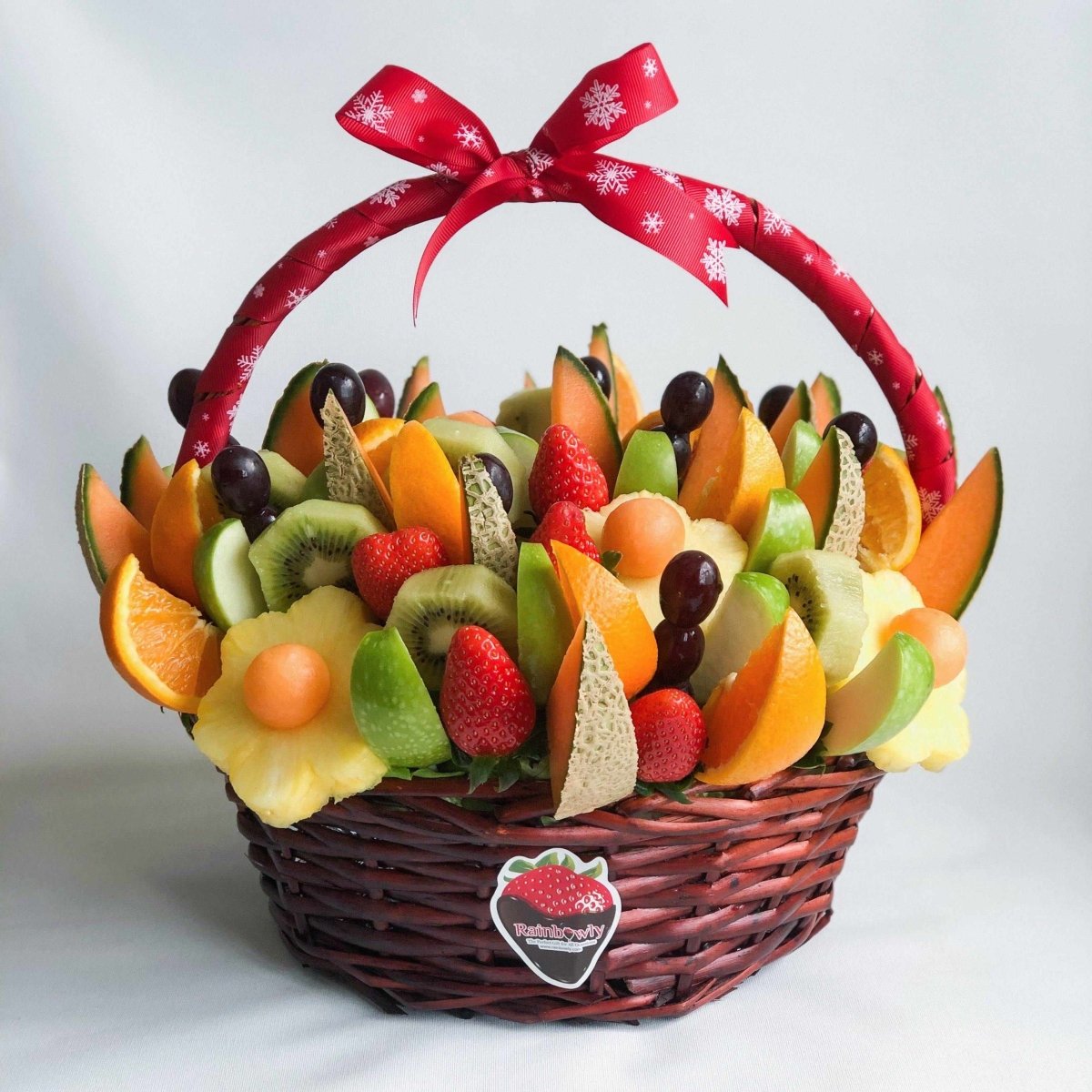 Fruit Basket Singapore -Sunny Garden Fresh Fruit Arrangements( 3 days advance preorder) - Rainbowly Fresh Fruit Gift and Flower Arrangments