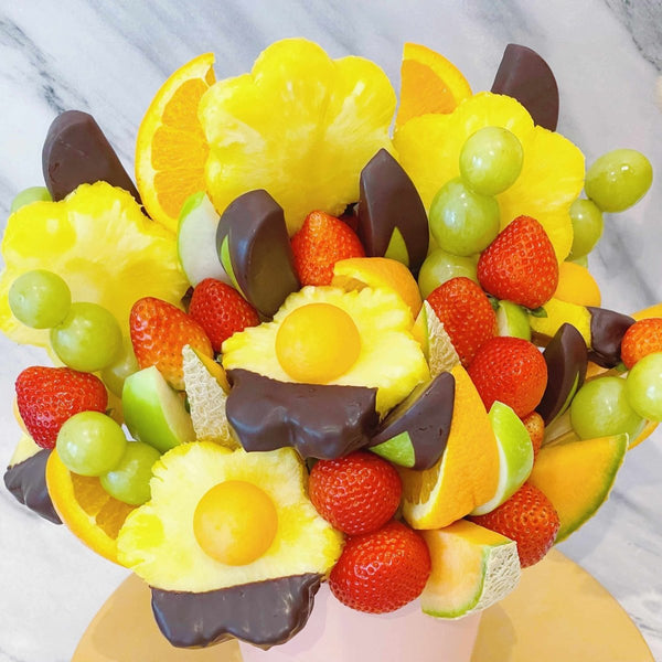 Fruity Party Fresh Fruit Bouquet (Vegan Friendly Cake Alternative)(1 day Pre-order) - Rainbowly Fresh Fruit Gift and Flower Arrangments