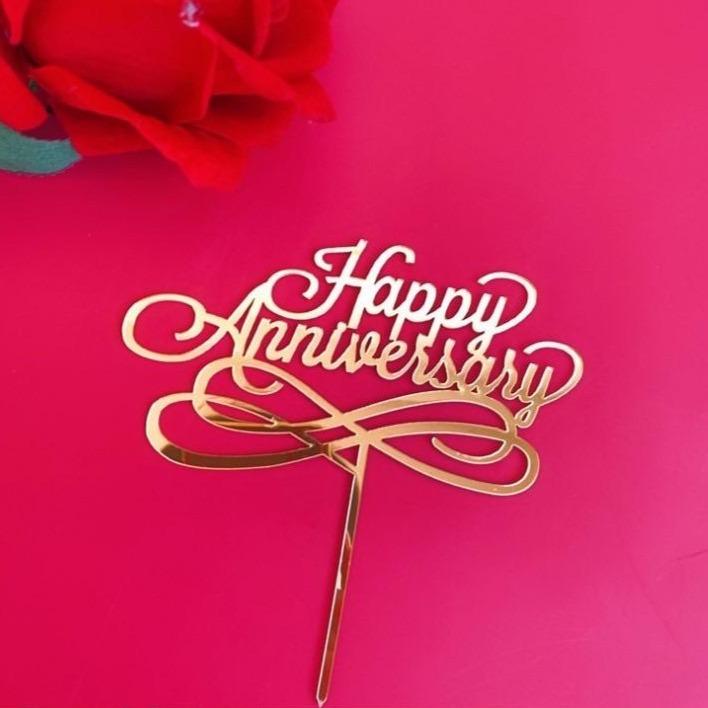 Happy Anniversary/ Love Acrylic Love Topper - Rainbowly Fresh Fruit Gift and Flower Arrangments