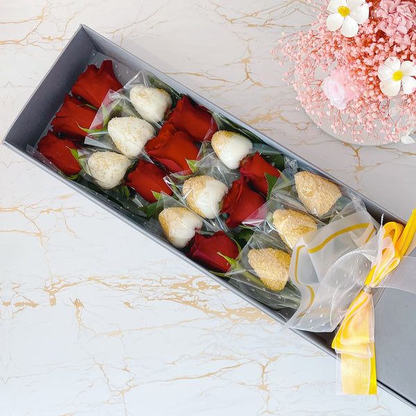 Glorious (Huge Size Gift Box) - Chocolate Coated Strawberry Premium Fruit Box - Rainbowly Fresh Fruit Gift and Flower Arrangments