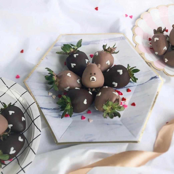 More Love than You Can Bear | Fresh Fruit Arrangement with Chocolate Dipped Strawberry Animal Pot - Rainbowly Fresh Fruit Gift and Flower Arrangments