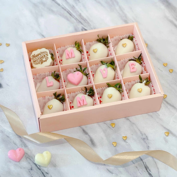 Mother’s Day Special Dozen Chocolate Coated Strawberries (Random chocolate tag) - Rainbowly Fresh Fruit Gift and Flower Arrangments