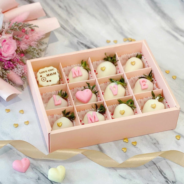 Mother’s Day Special Dozen Chocolate Coated Strawberries (Random chocolate tag) - Rainbowly Fresh Fruit Gift and Flower Arrangments