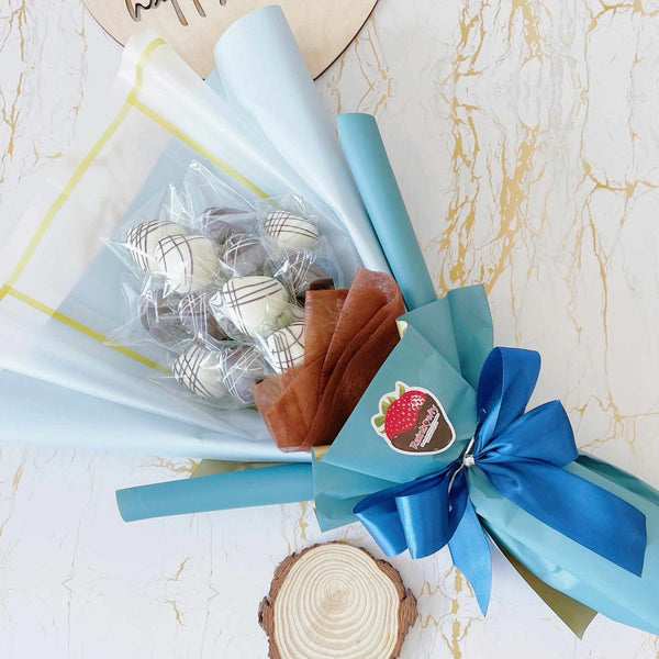 My Sun and Star Chocolate Coated Strawberry Fruit Flower Bouquet - Rainbowly Fresh Fruit Gift and Flower Arrangments