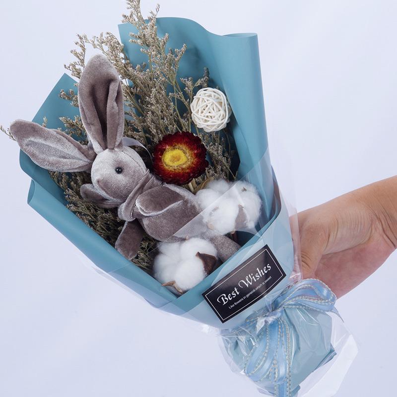 Preserved Flower Bouquet Mini Bunny Love - Rainbowly Fresh Fruit Gift and Flower Arrangments