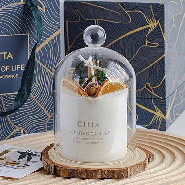 Soy Wax Aromatic Candle Citta Gift Set - Rainbowly Fresh Fruit Gift and Flower Arrangments